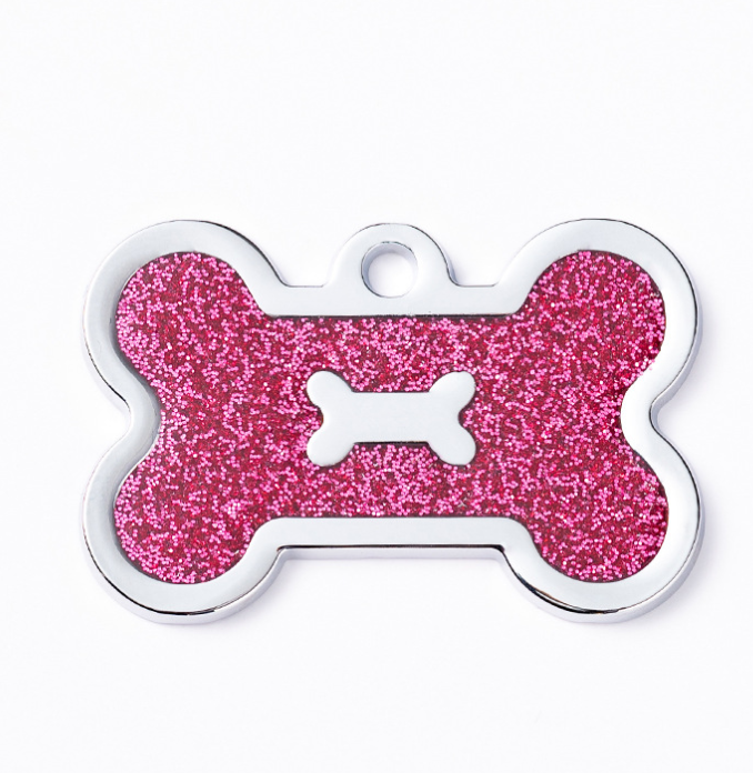 Bone Pattern Dog Name ID Tag